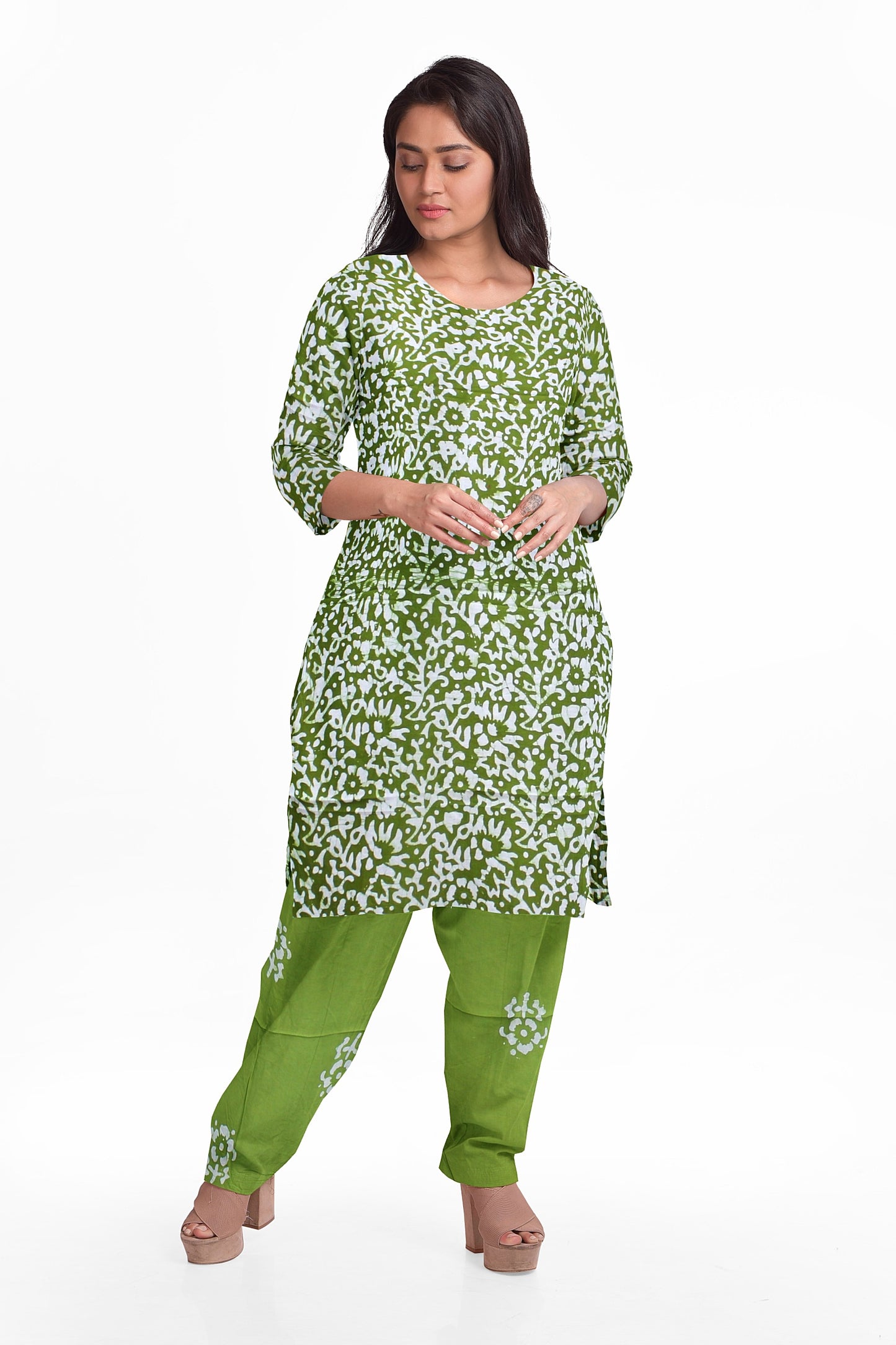 Cotton Batik Dress Material | Cotton Suit Set| 3PC Suitset | Salwar Suit Material | Unstitched