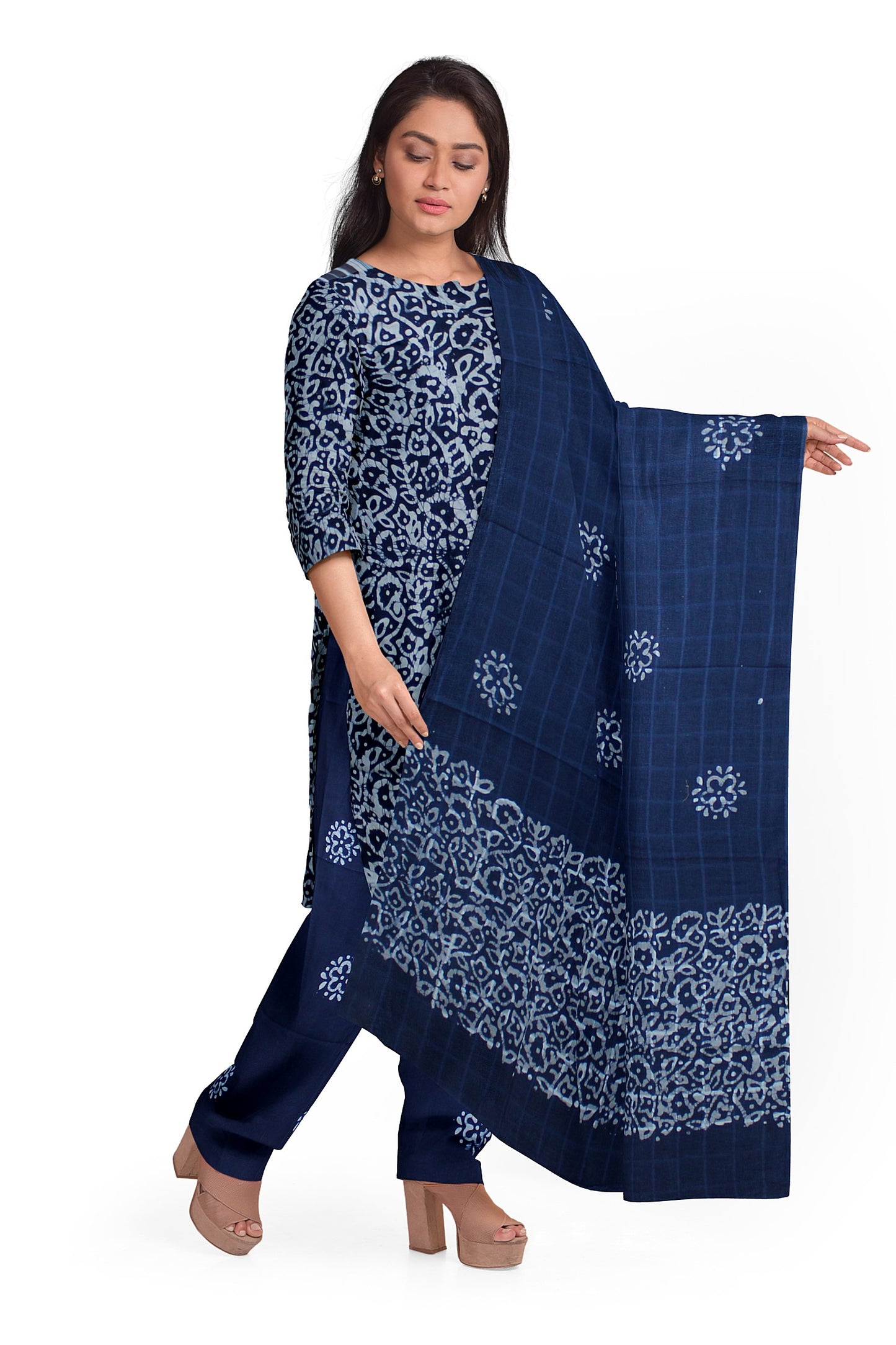 Cotton Batik Dress Material | Cotton Suit Set| 3PC Suitset | Salwar Suit Material | Unstitched
