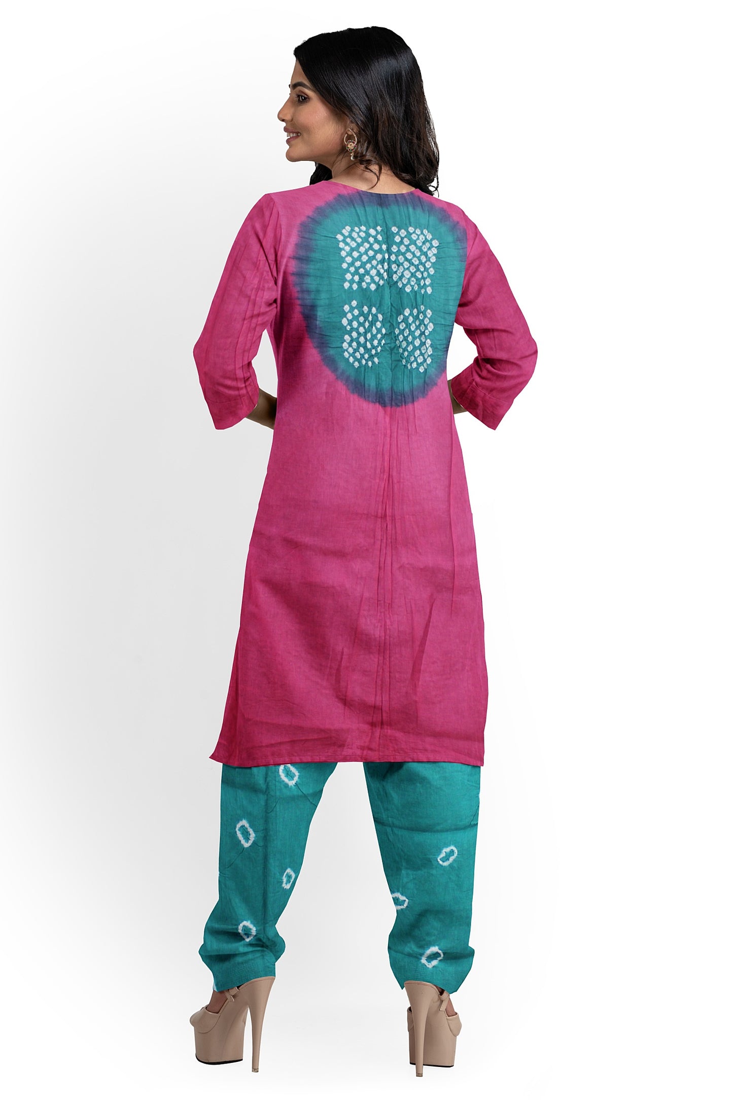 Cotton Bandhani Dress Material | Cotton Suit Set| 3PC Suitset | Salwar Suit Material | Unstitched