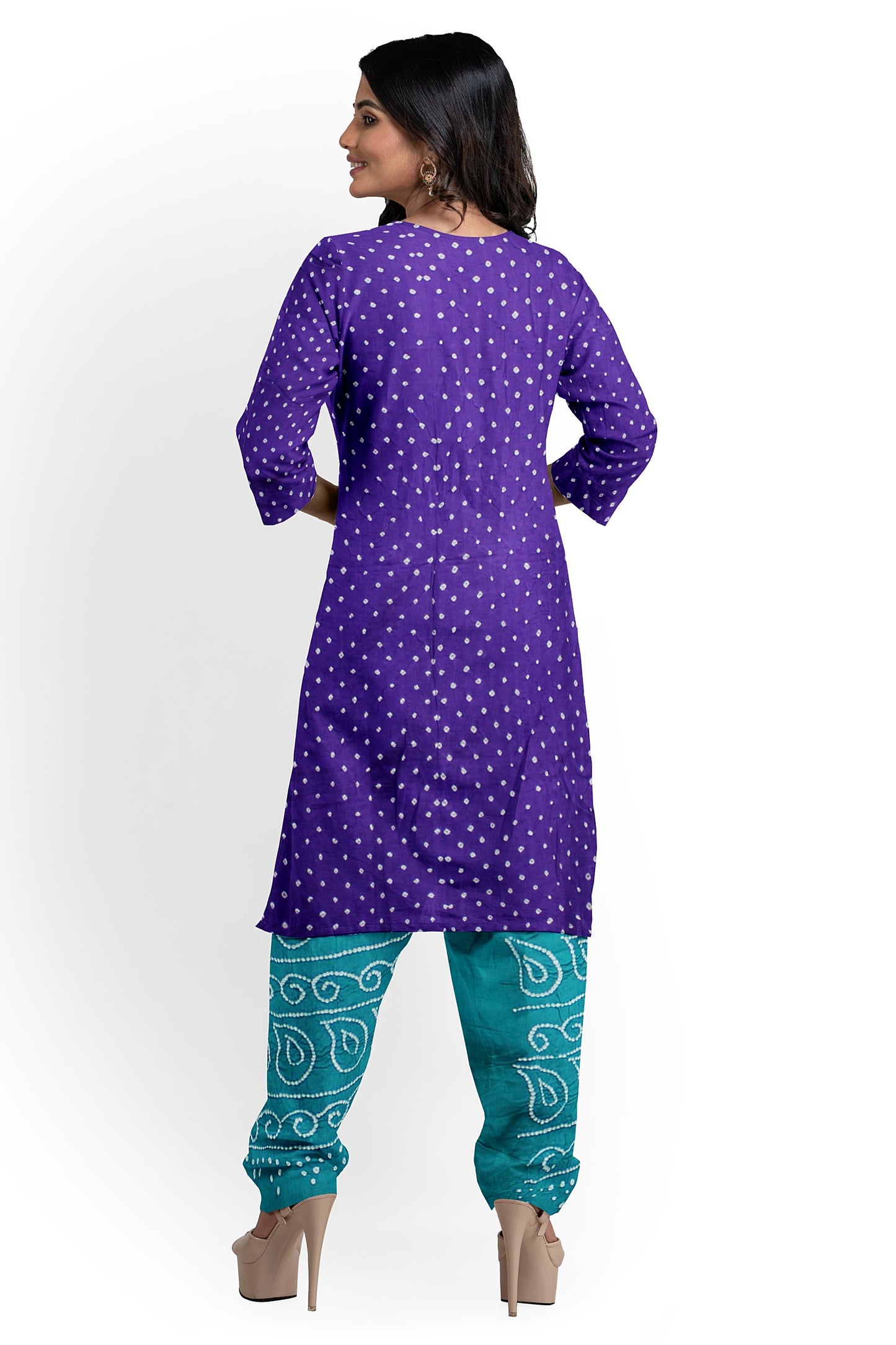 Cotton Bandhani Dress Material | Cotton Suit Set| 3PC Suitset | Salwar Suit Material | Unstitched
