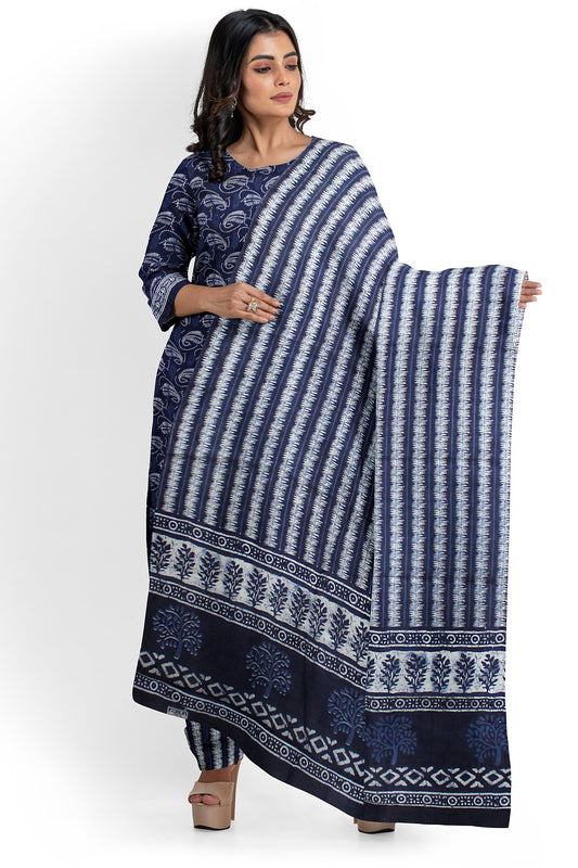 Hand Block Print Pure Cotton Dress Material | Cotton Suit Set| 3PC Suitset | Salwar Suit Material