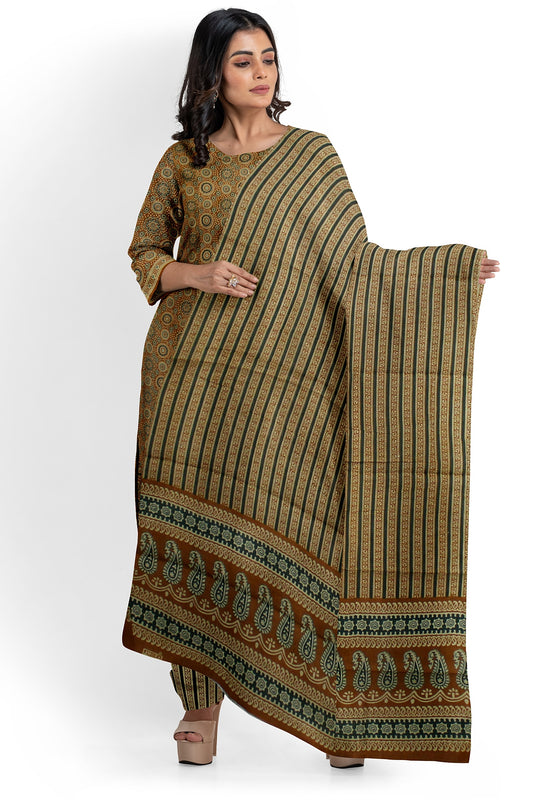 Hand Block Print Pure Cotton Dress Material | Cotton Suit Set| 3PC Suitset | Salwar Suit Material