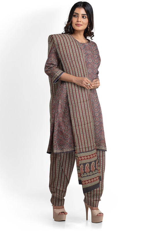 Hand Block Print Pure Cotton Dress Material | Cotton Suit Set| 3PC Suitset | Salwar Suit Material