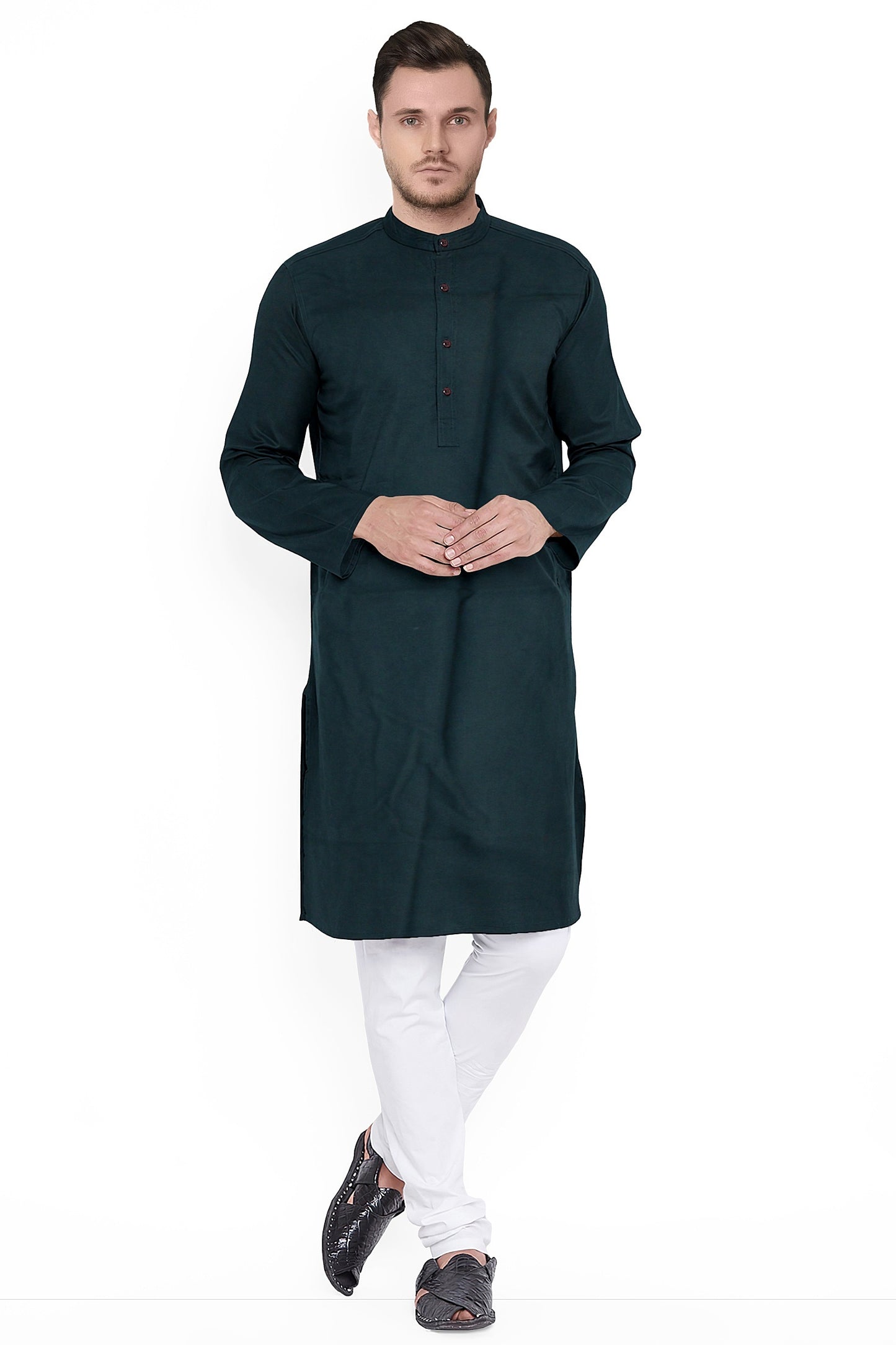 Men's Plain Cotton Long Kurta