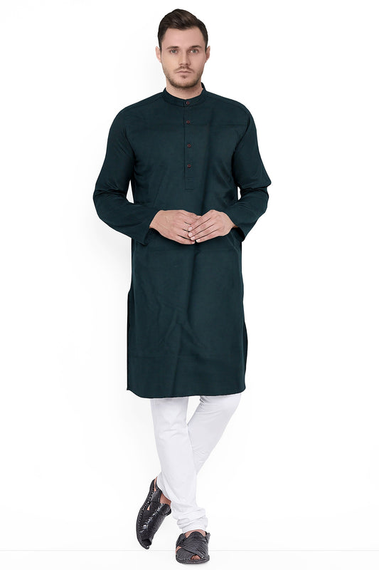 Men's Plain Cotton Long Kurta