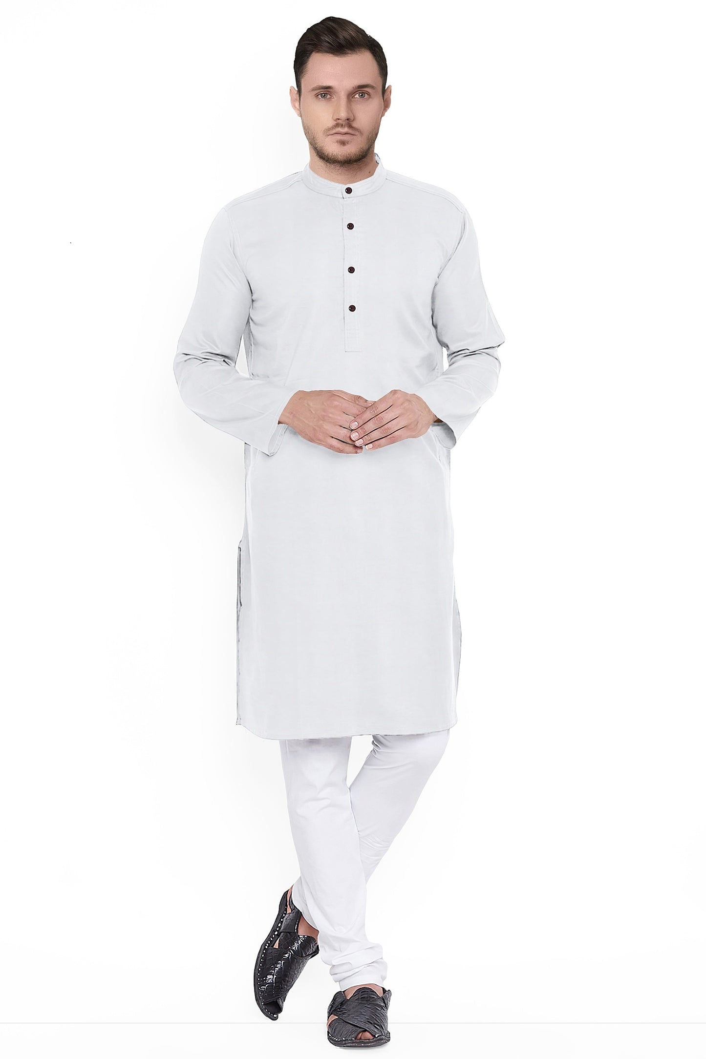 Men's Plain Cotton Long Kurta