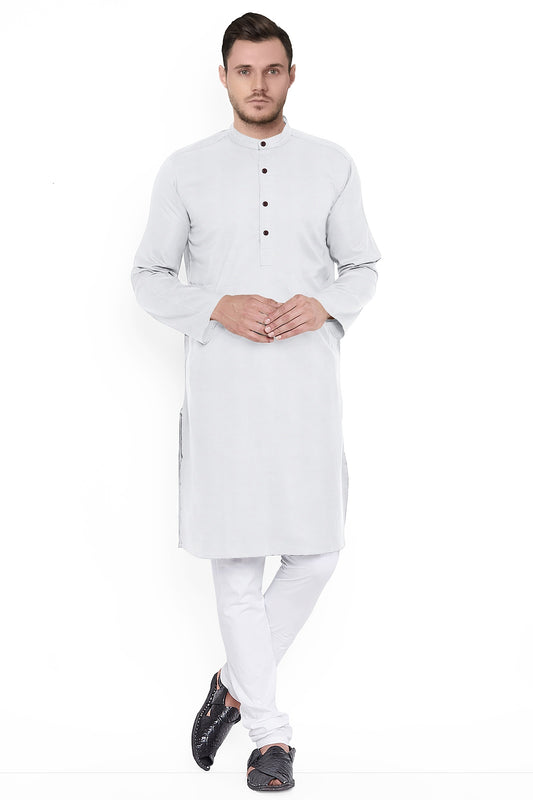 Men's Plain Cotton Long Kurta