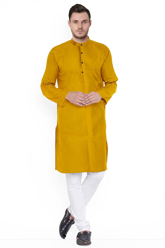 Men's Plain Cotton Long Kurta