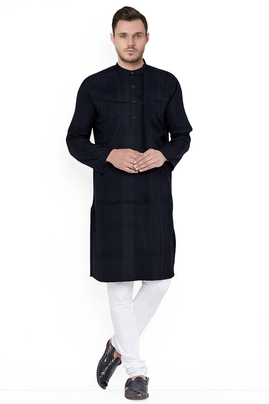 Men's Plain Cotton Long Kurta