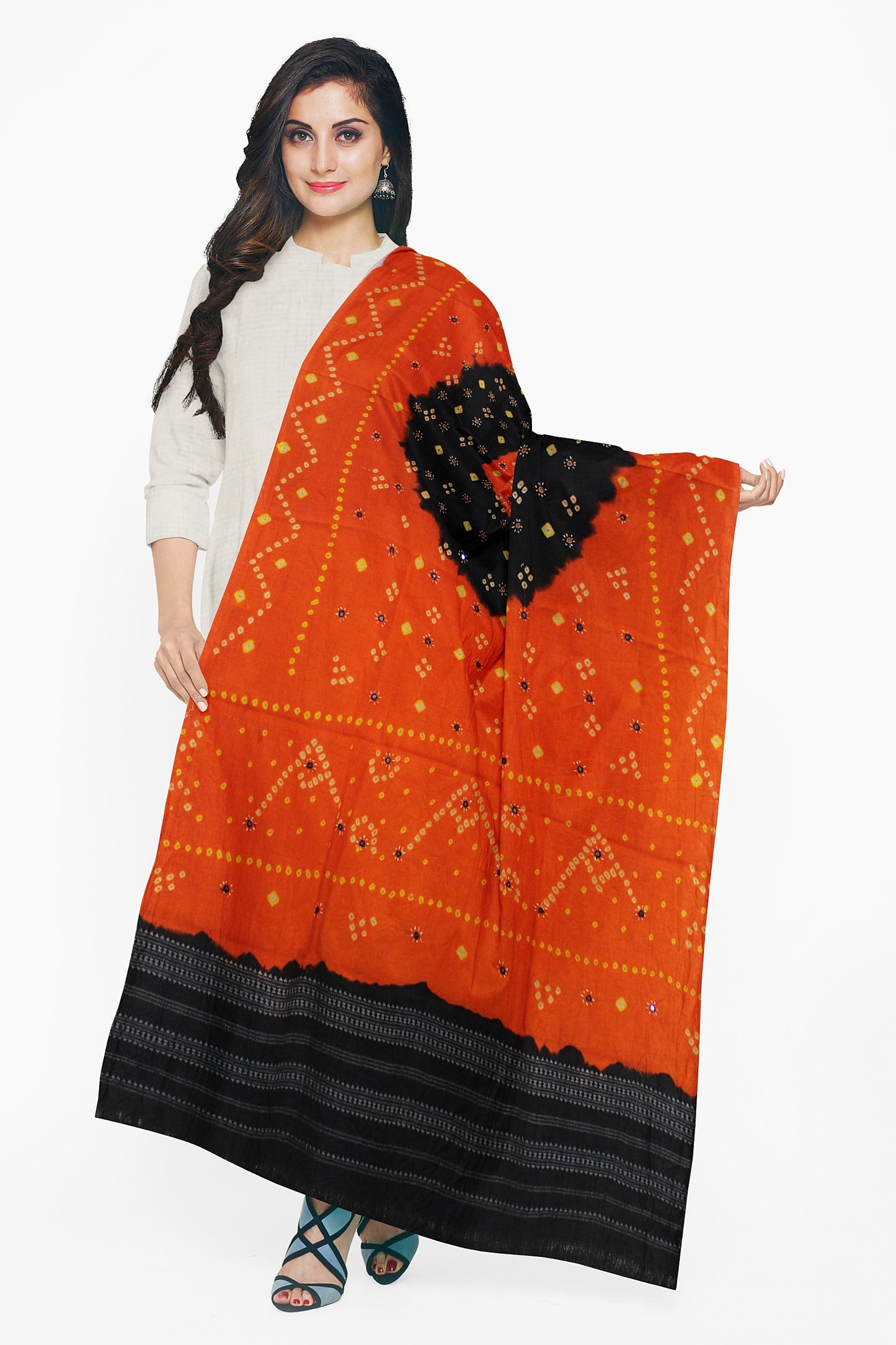Women's Bandhani Wool Shawl - Traditional, Soft & Warm Winter Wrap