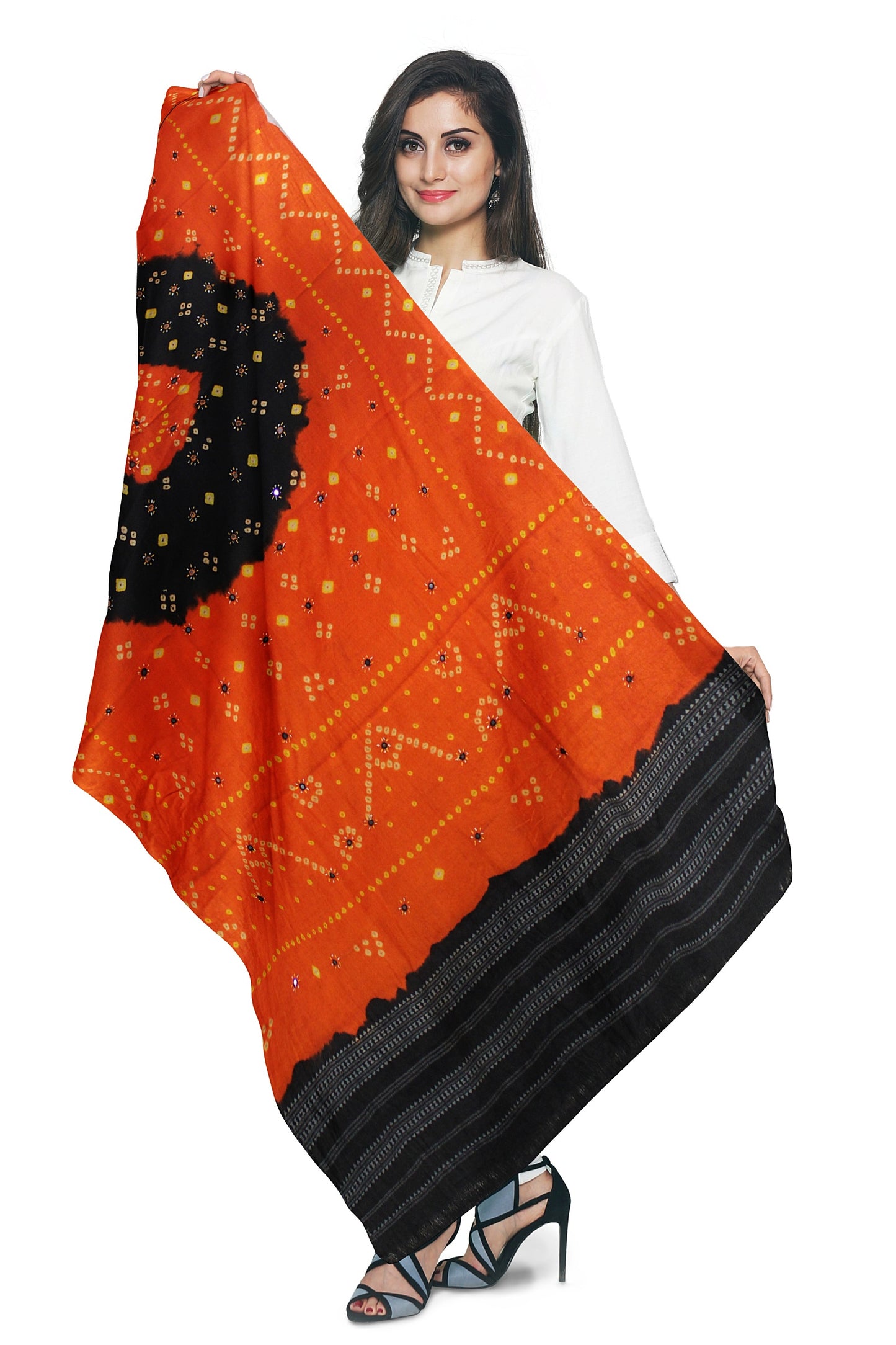 Women's Bandhani Wool Shawl - Traditional, Soft & Warm Winter Wrap