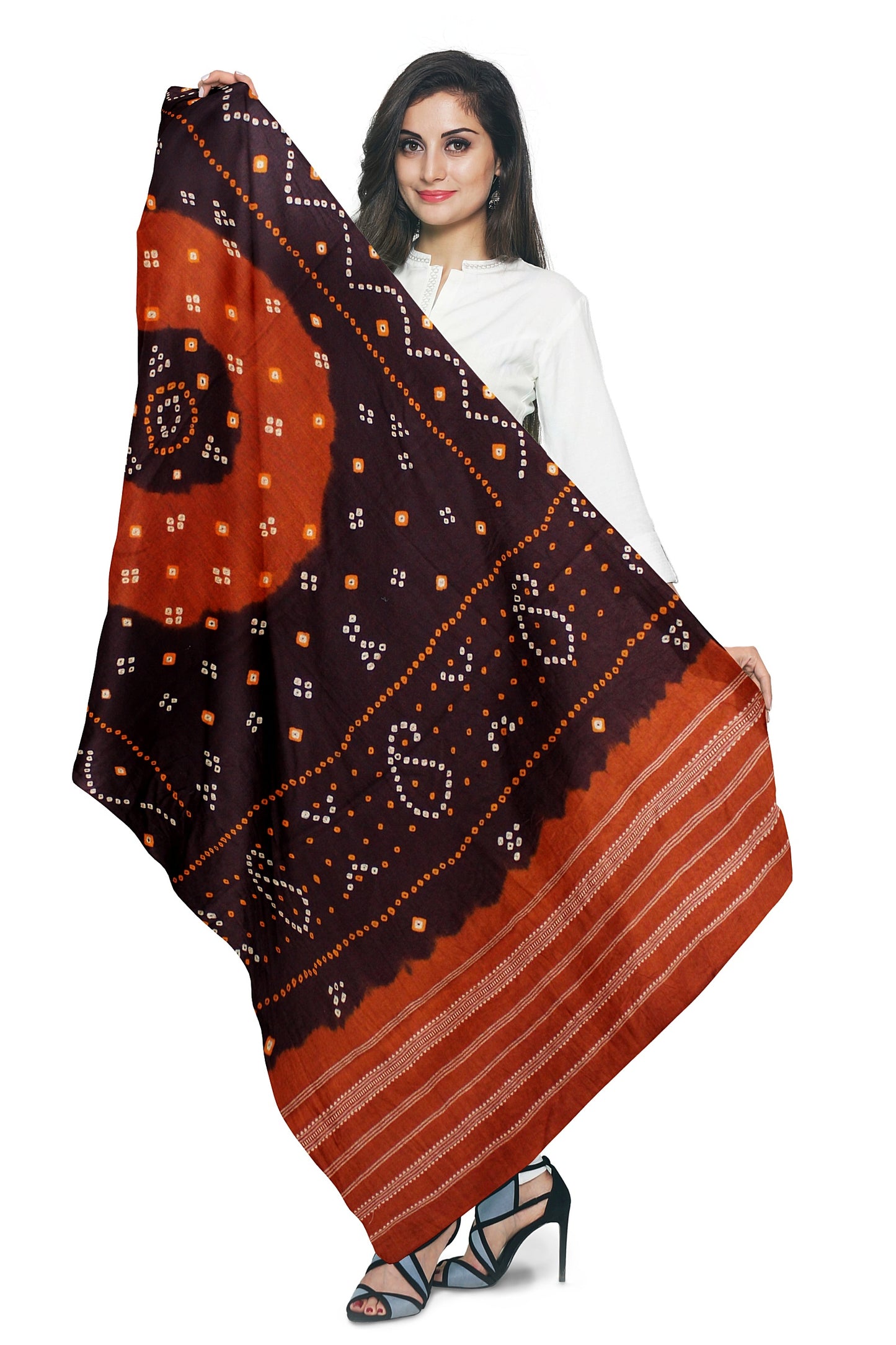 Women's Bandhani Wool Shawl - Traditional, Soft & Warm Winter Wrap