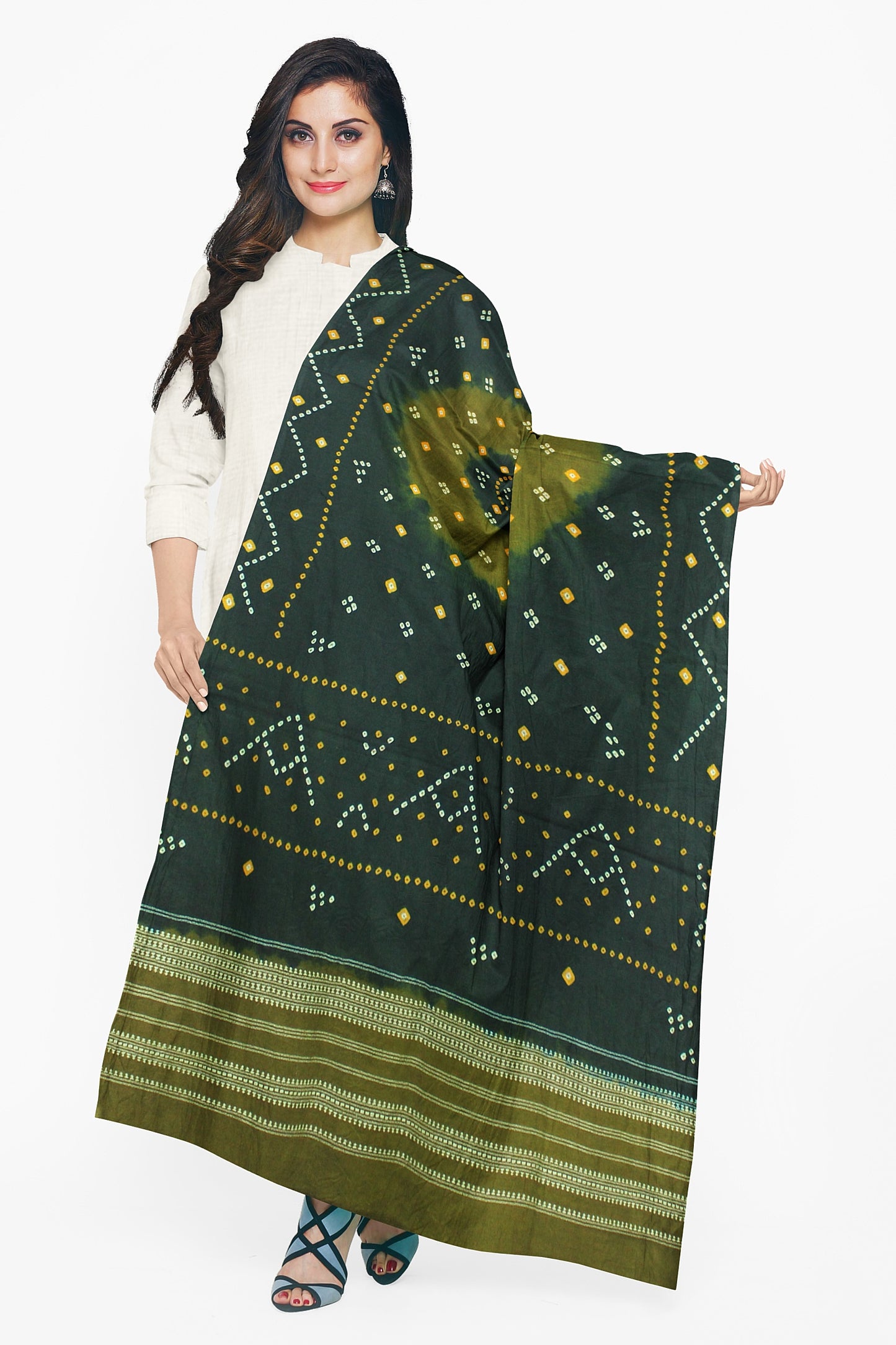 Women's Bandhani Wool Shawl - Traditional, Soft & Warm Winter Wrap