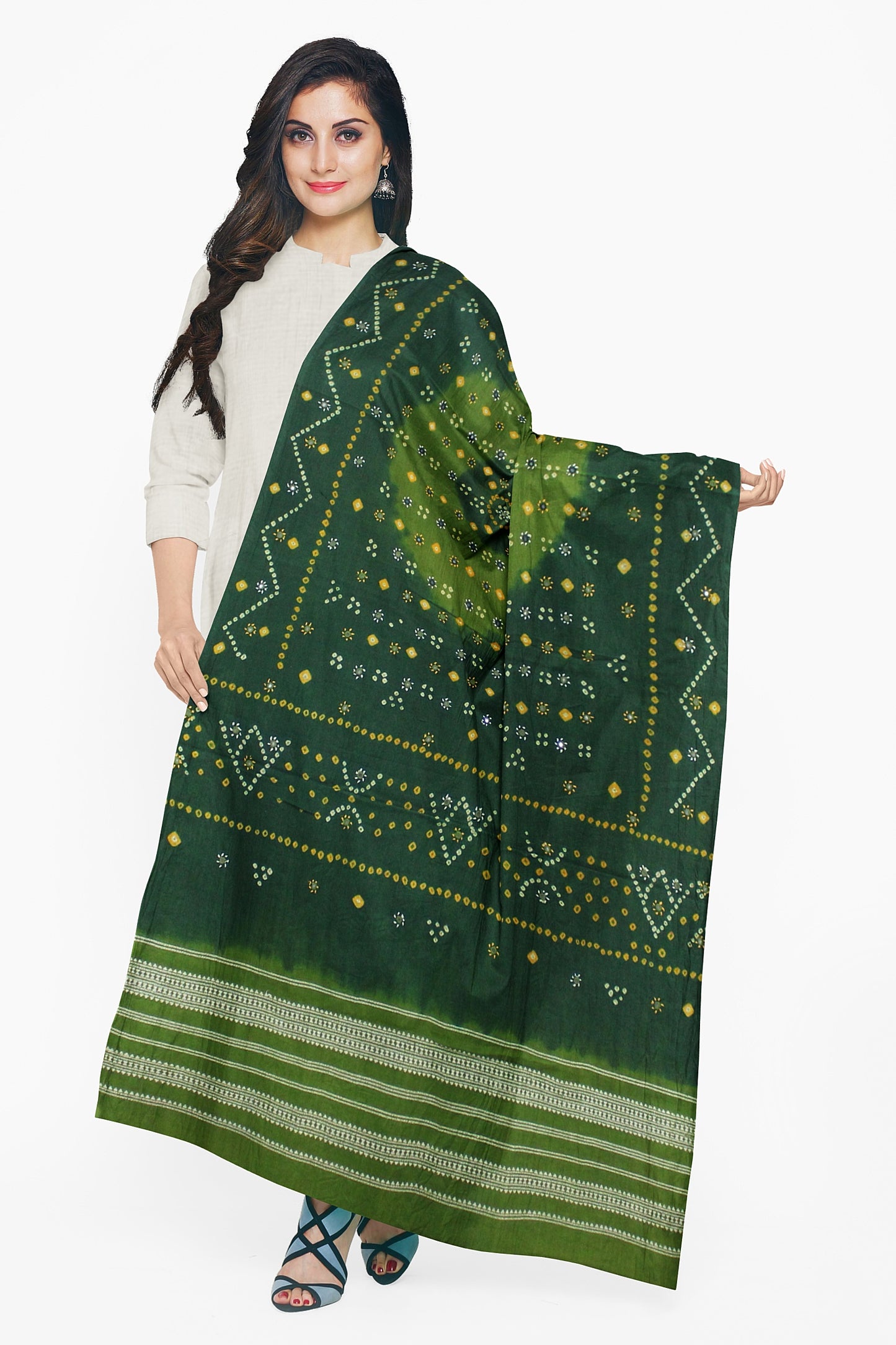 Women's Bandhani Wool Shawl - Traditional, Soft & Warm Winter Wrap