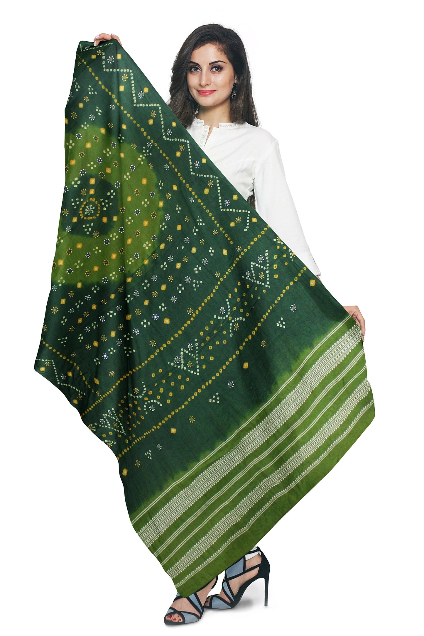 Women's Bandhani Wool Shawl - Traditional, Soft & Warm Winter Wrap