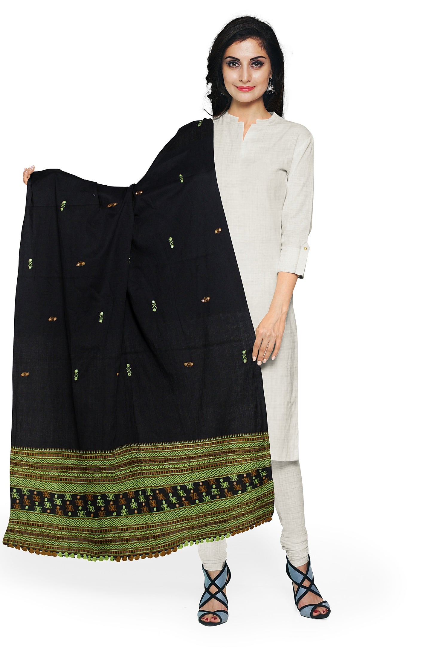 Women's Pure Wool Shawl - Traditional, Soft & Warm Winter Wrap