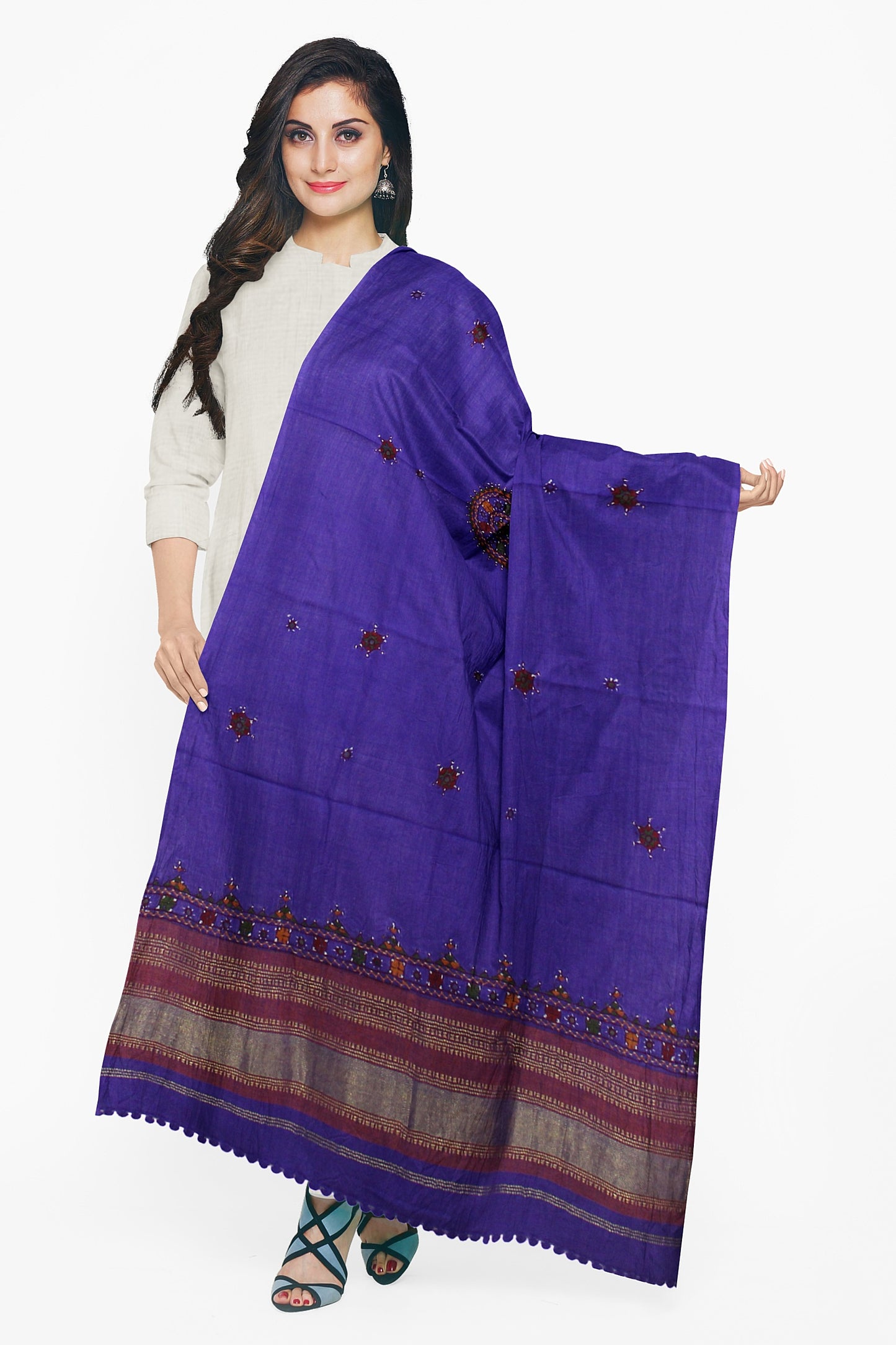 Women's Pure Wool Shawl - Traditional, Soft & Warm Winter Wrap