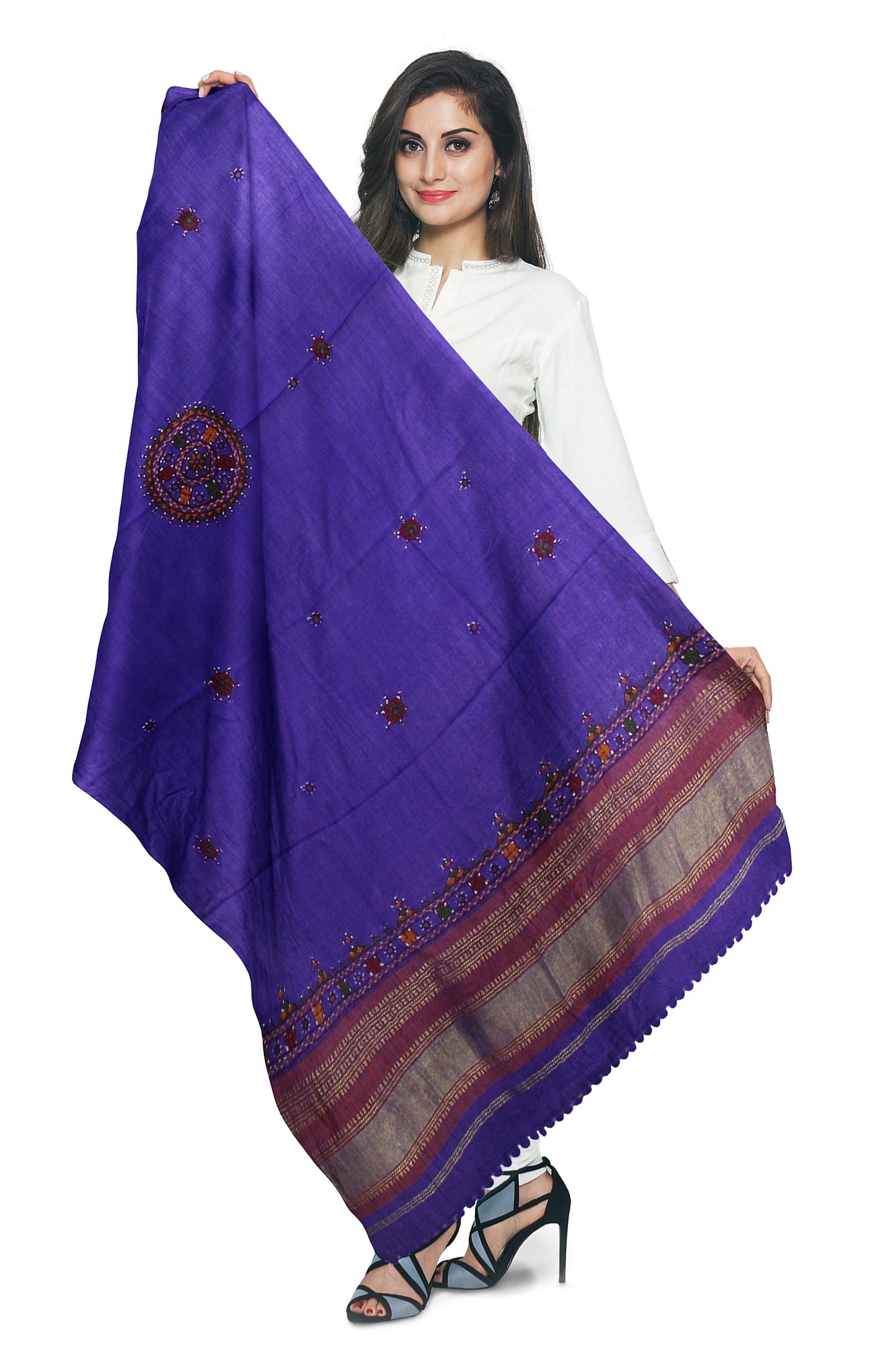 Women's Pure Wool Shawl - Traditional, Soft & Warm Winter Wrap