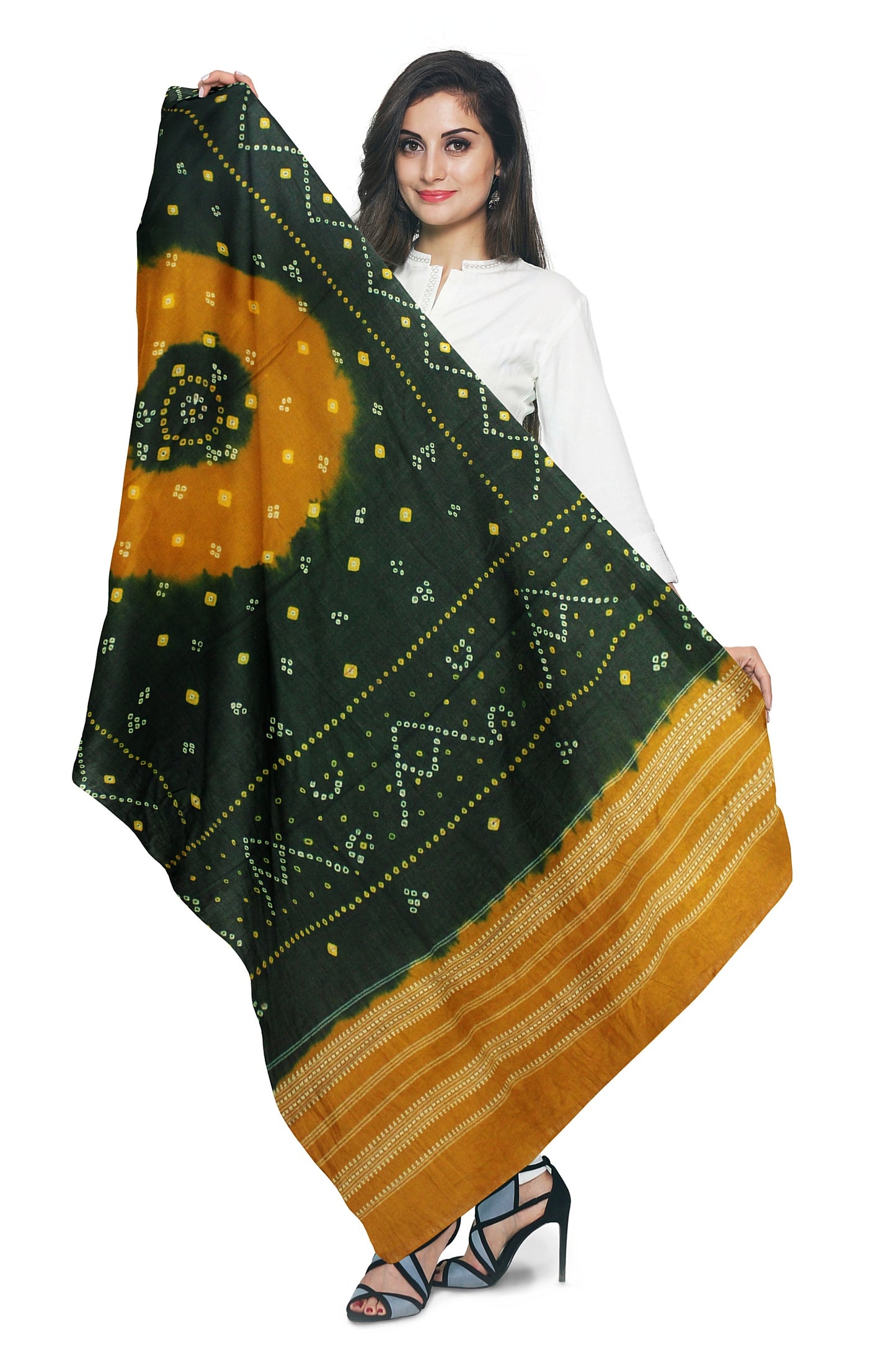 Women's Bandhani Wool Shawl - Traditional, Soft & Warm Winter Wrap