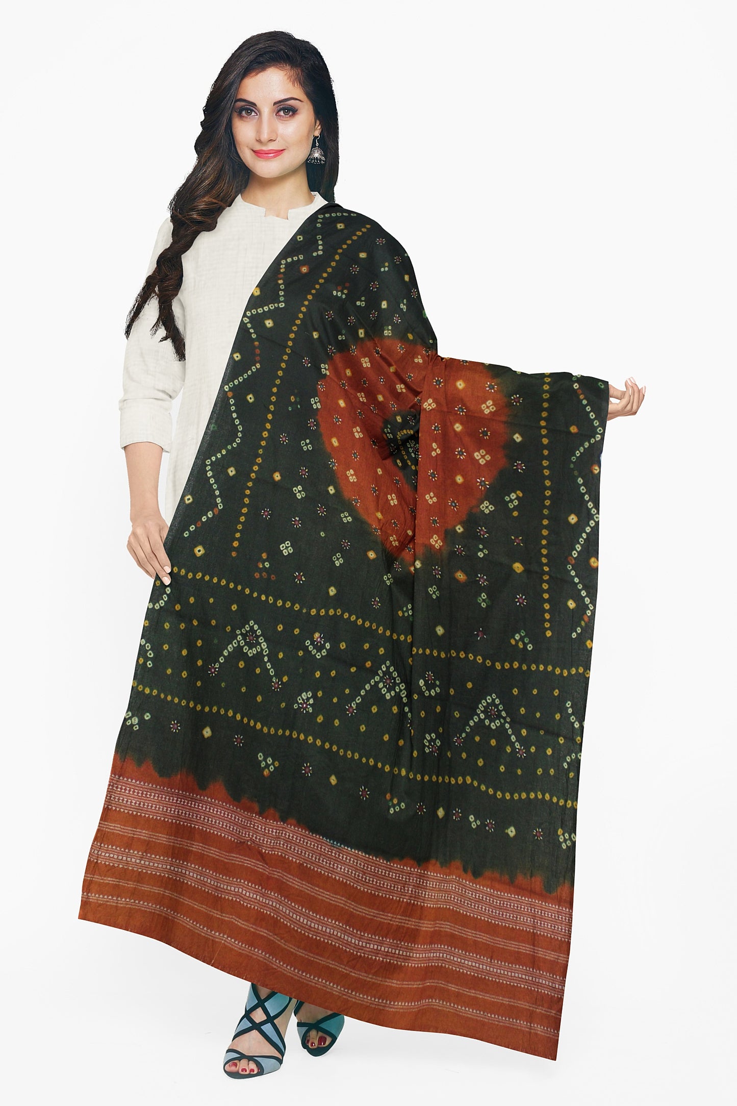 Women's Bandhani Wool Shawl - Traditional, Soft & Warm Winter Wrap