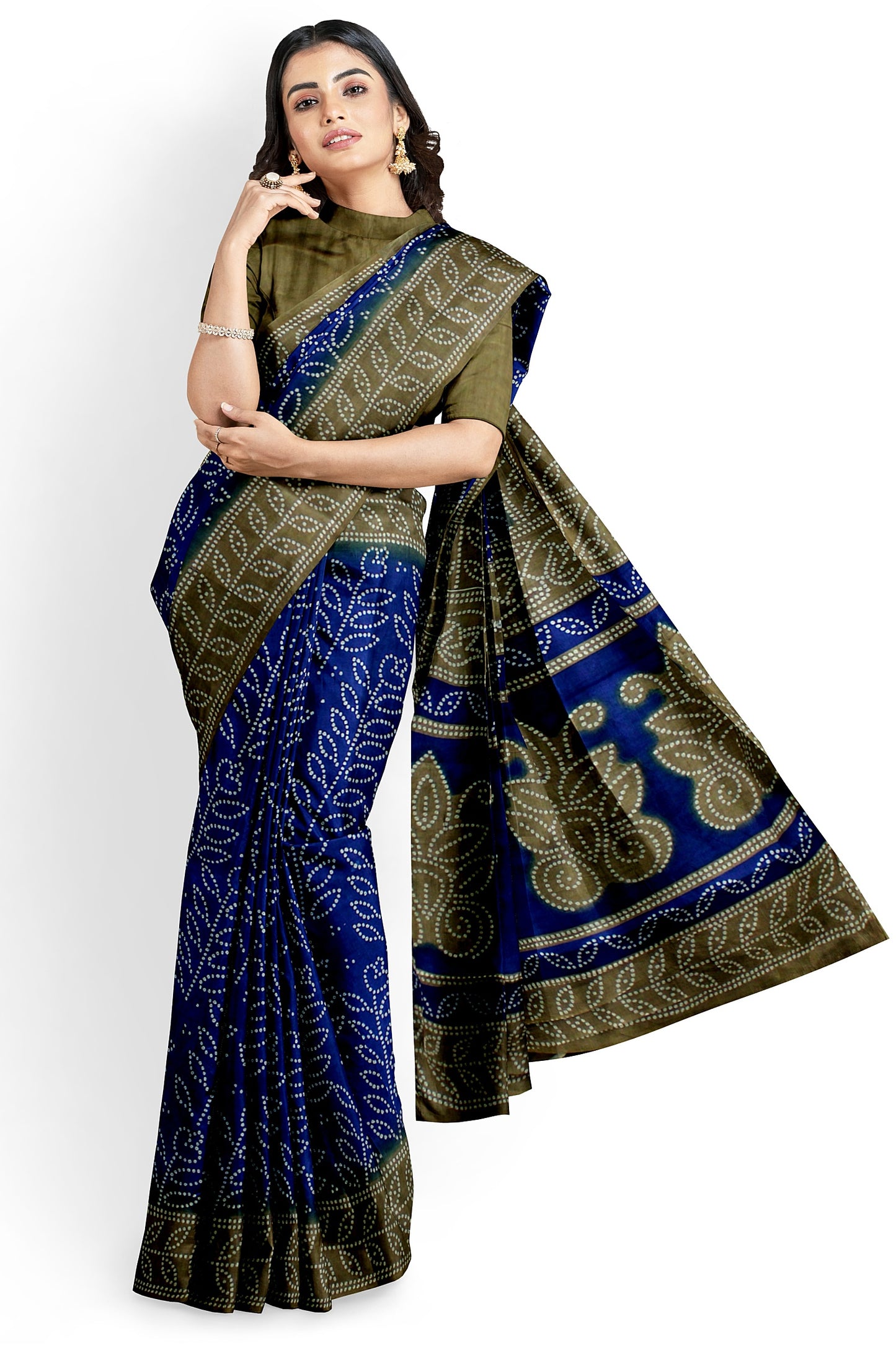 Cotton Printed Saree With Unstitched Blouse Piece