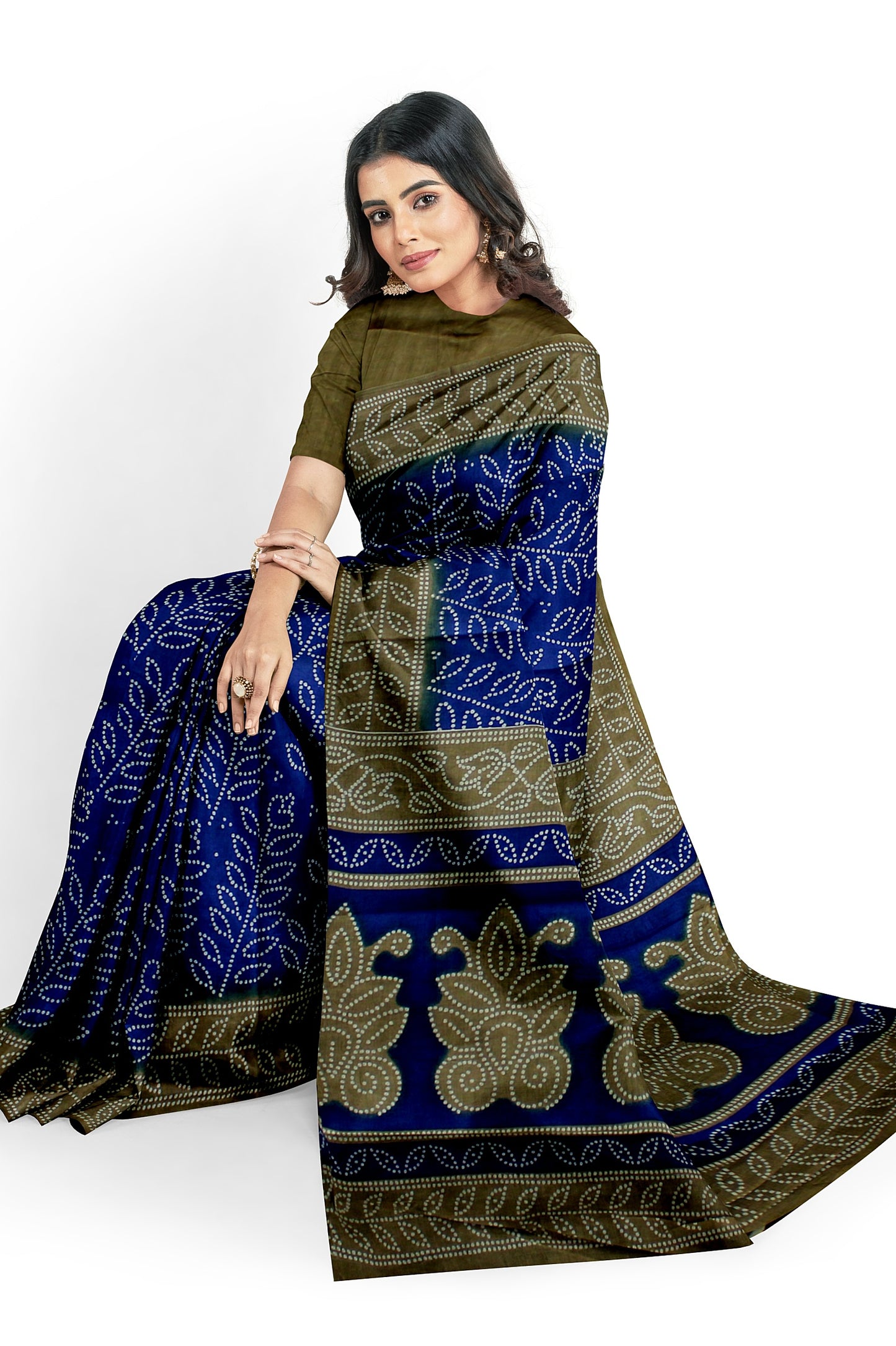 Cotton Printed Saree With Unstitched Blouse Piece