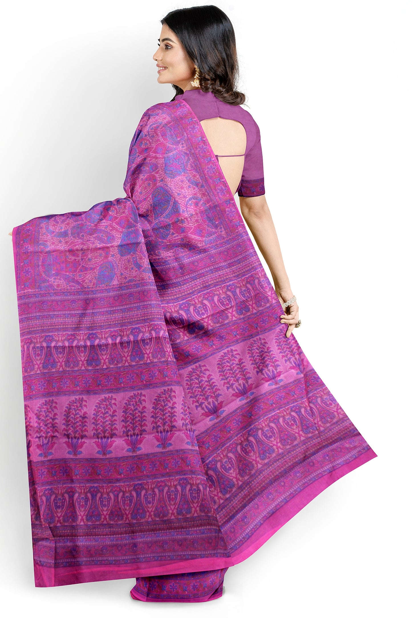 Cotton Printed Saree with Traditional Motifs