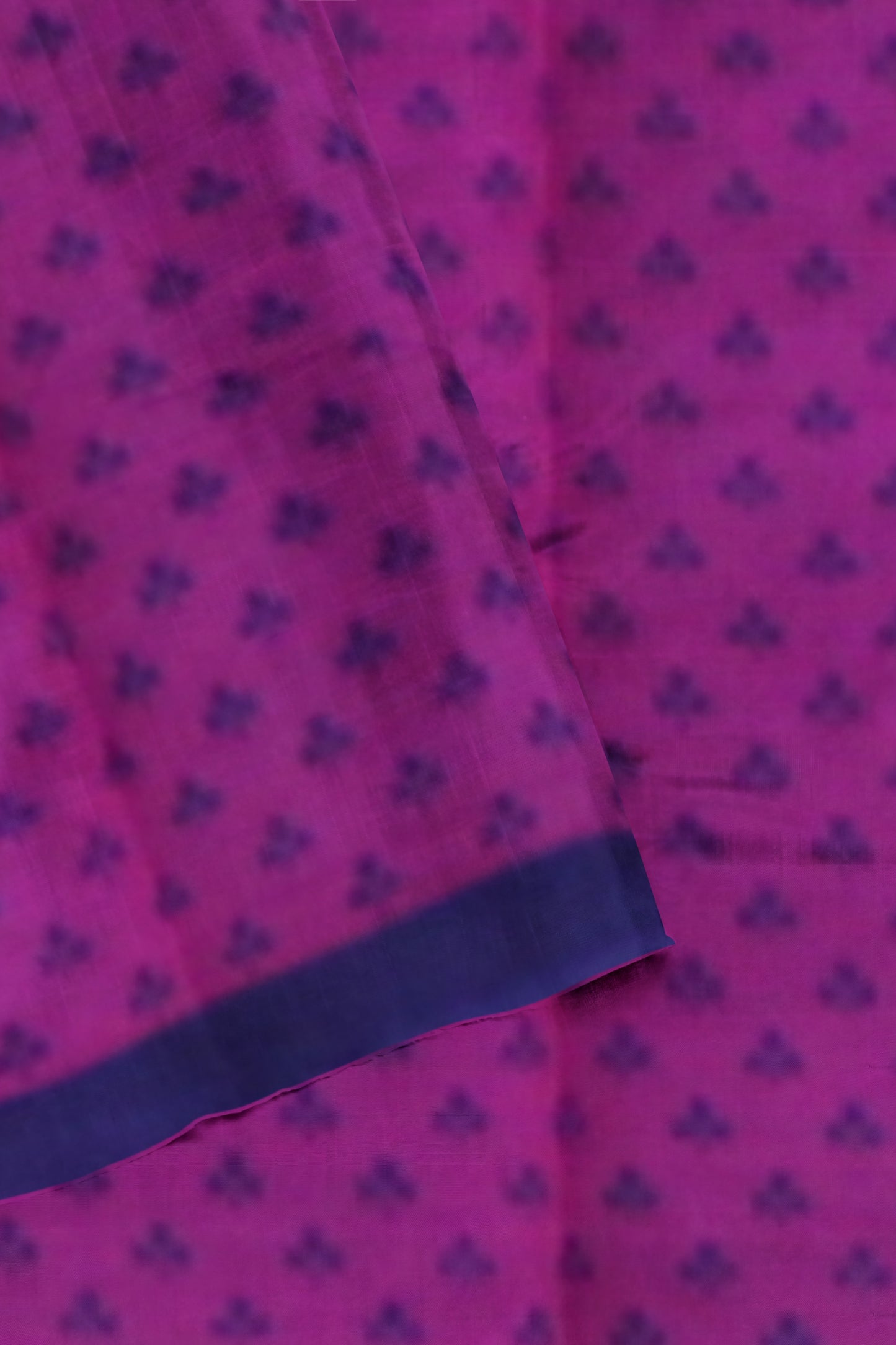 Purple Cotton Saree with Floral and Geometric Border