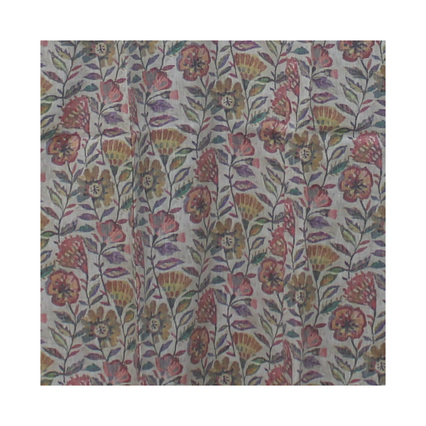 Printed Floral Kurta with Side Pockets | Embroidered Yoke