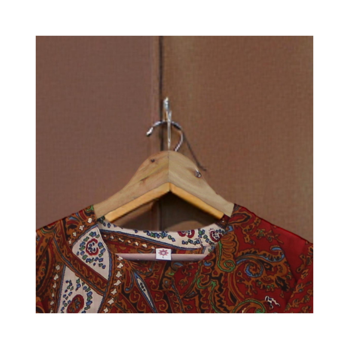 Boho Chic Rust Paisley Print Tunic Top