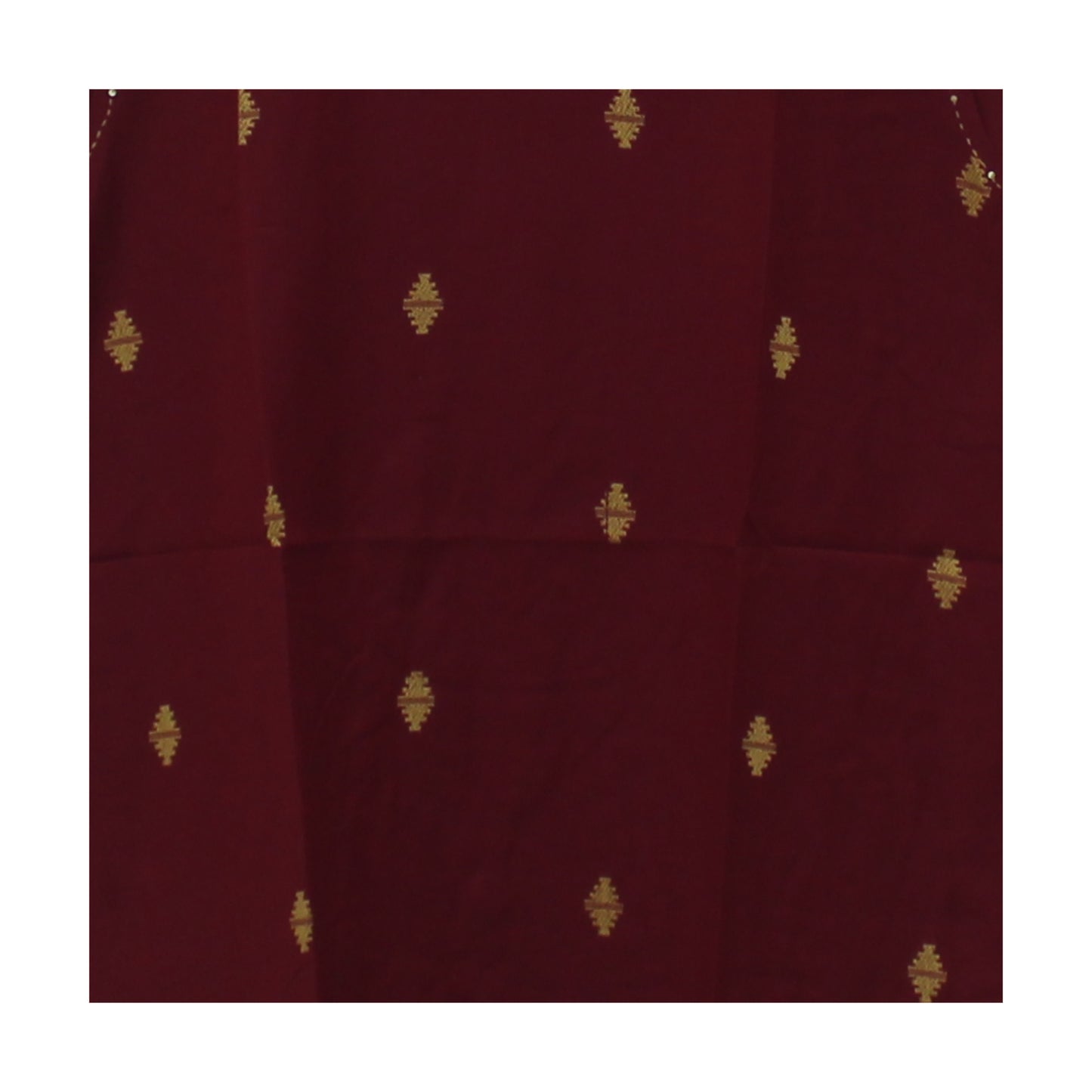 Maroon Cotton Kurti with Thread Embroidery and Mirror Work