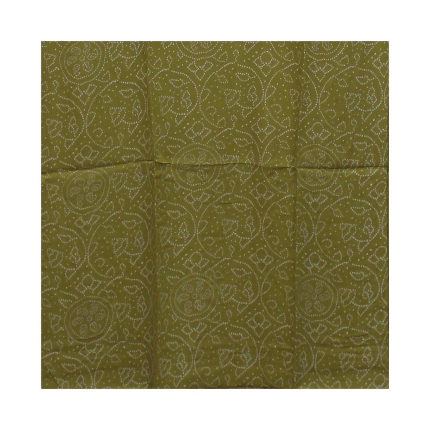 Olive Green Silk Blend Kurti with  Mirror Work