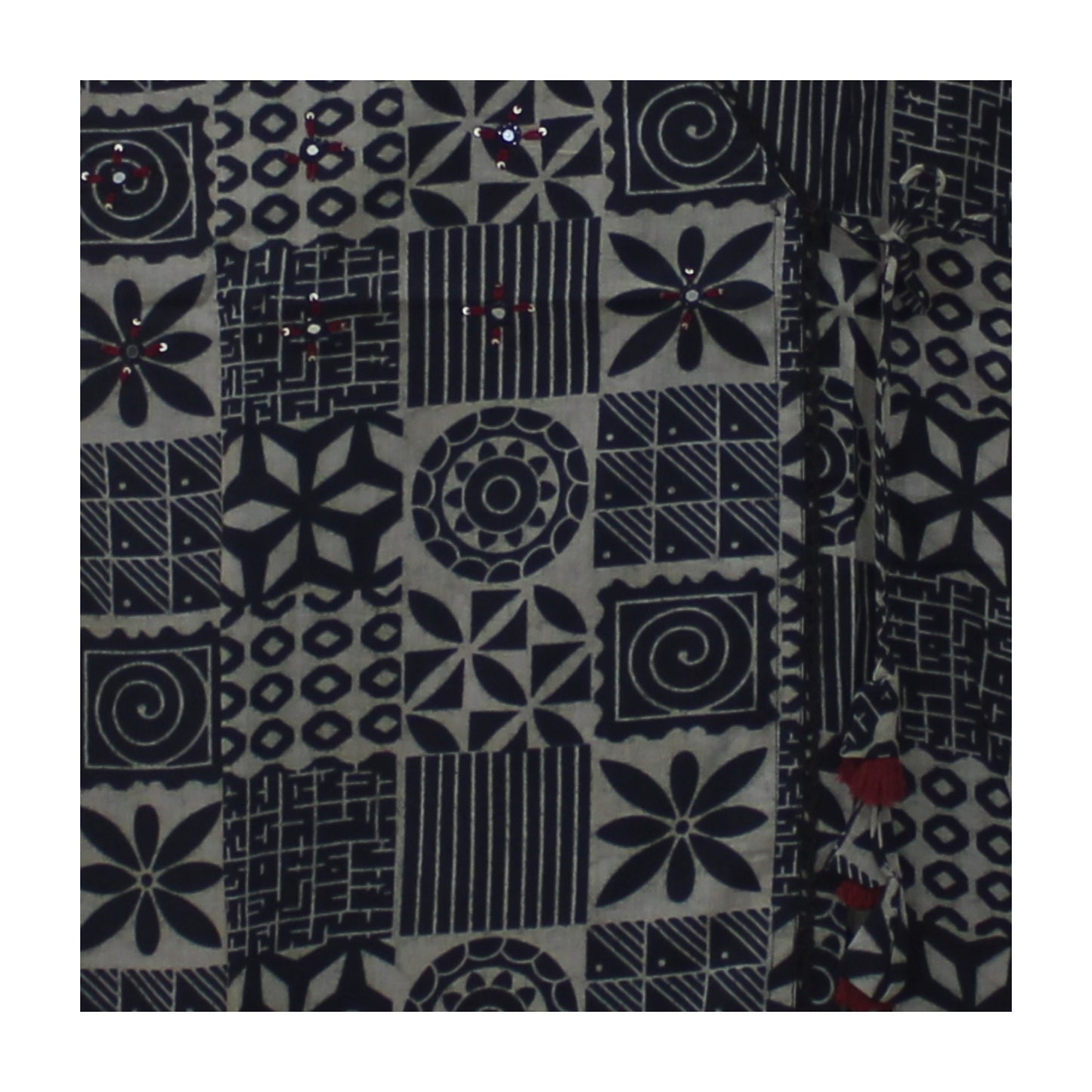 Artisan Black & Beige Geometric Block Print Kurta