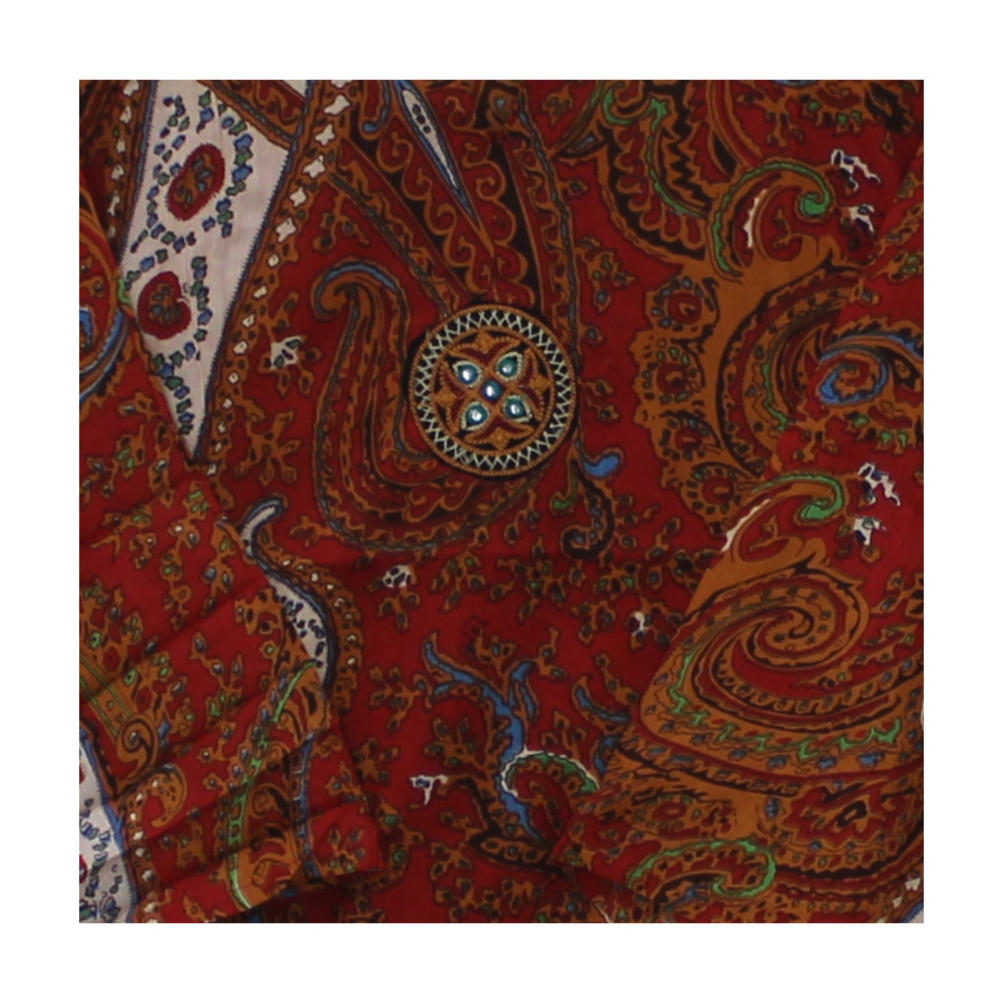 Boho Chic Rust Paisley Print Tunic Top