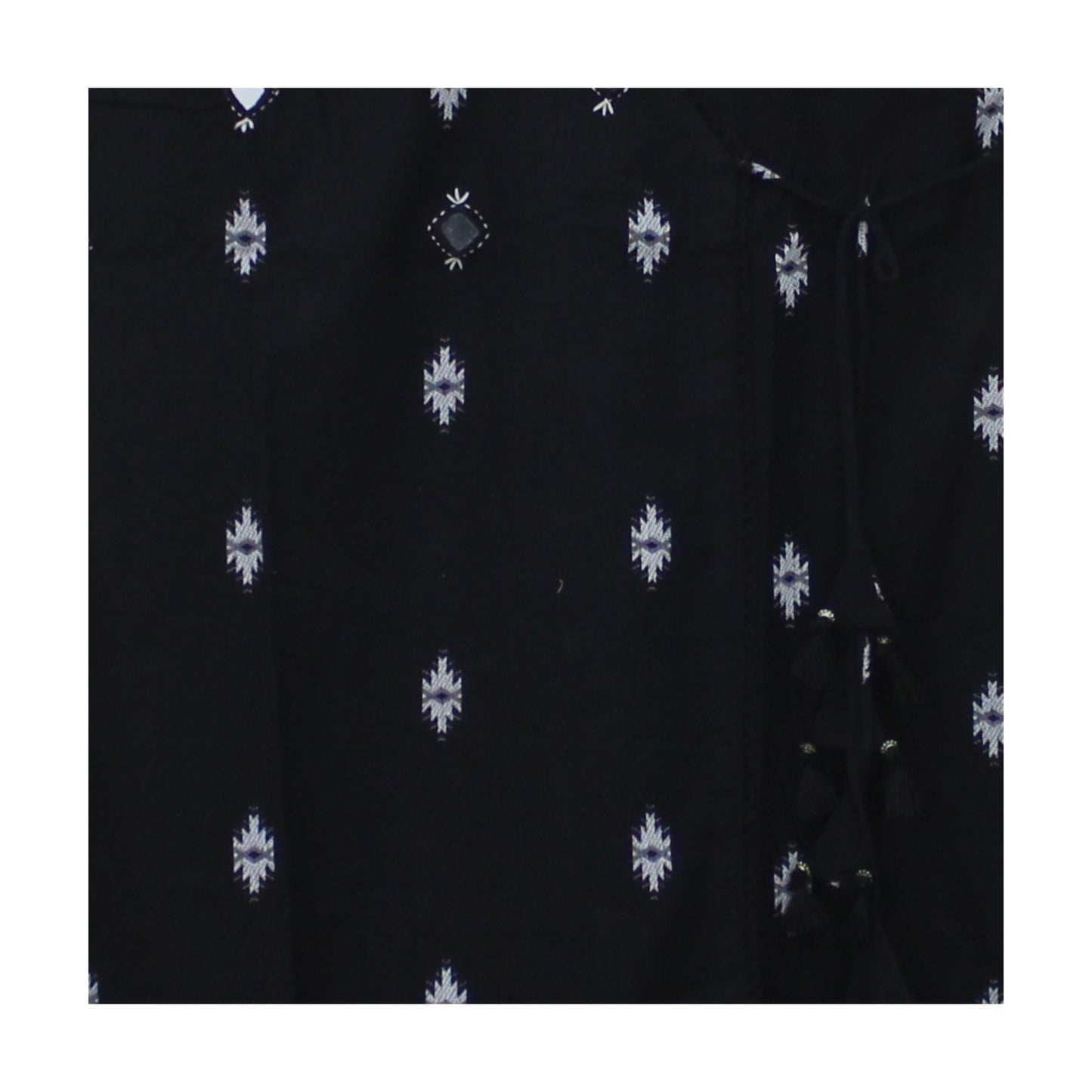 Black Kurta with Intricate Thread and Mirror Work (Size XXL)